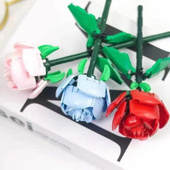 Red Rose Building Blocks Gift for Girlfriend