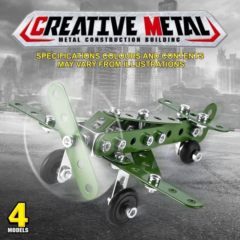 166pcs Metal Building Military Series Assembly Toys For Kids