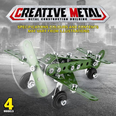 166pcs Metal Building Military Series Assembly Toys For Kids