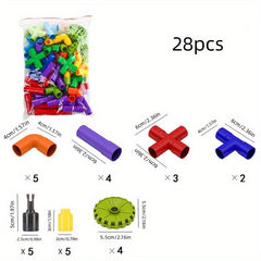 46pcs Pipe Building Blocks Assembly Water Pipe Puzzle Plastic Splicing Toys
