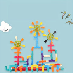 46pcs Pipe Building Blocks Assembly Water Pipe Puzzle Plastic Splicing Toys