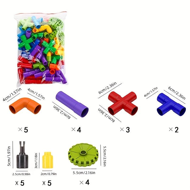 46pcs Pipe Building Blocks Assembly Water Pipe Puzzle Plastic Splicing Toys