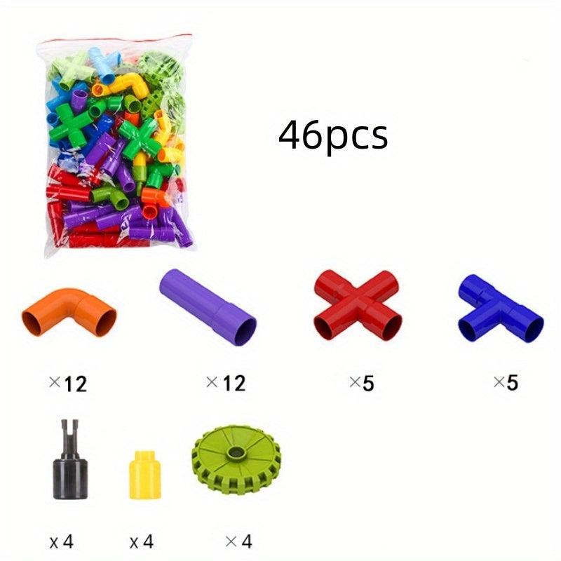 46pcs Pipe Building Blocks Assembly Water Pipe Puzzle Plastic Splicing Toys