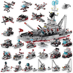 651pcs Aircraft Carrier Building Blocks Kids Toys