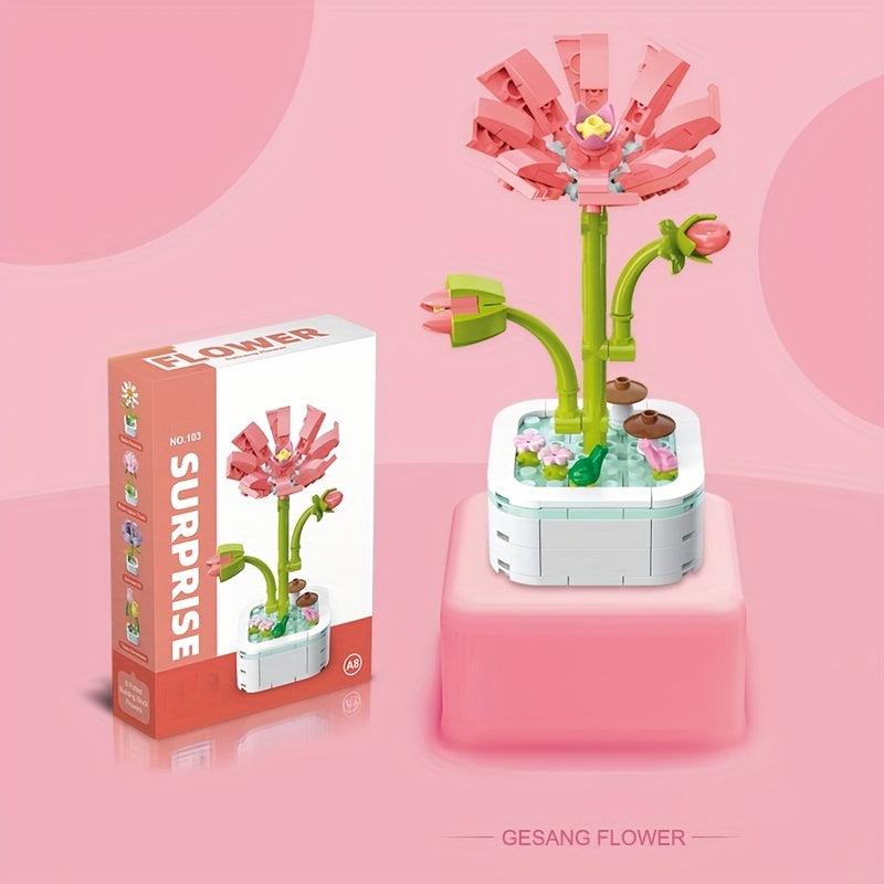 Creative Flower Building Blocks Kit Children's Toys Plants Building Set