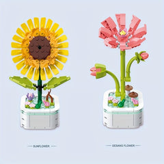 Creative Flower Building Blocks Kit Children's Toys Plants Building Set