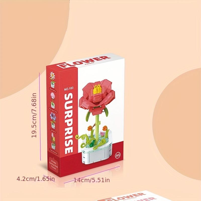 Creative Flower Building Blocks Kit Children's Toys Plants Building Set