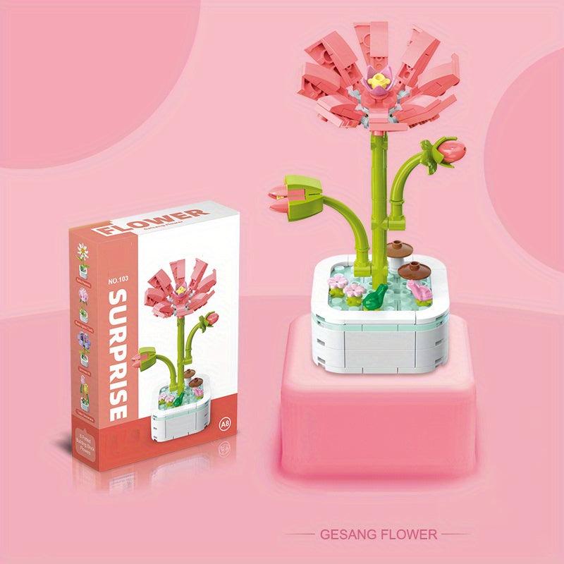 Creative Flower Building Blocks Kit Children's Toys Plants Building Set