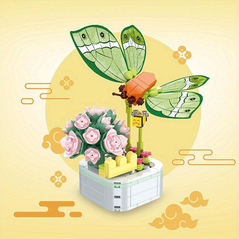 Immortal Flower Butterfly Dragonfly Building Blocks Toy Set