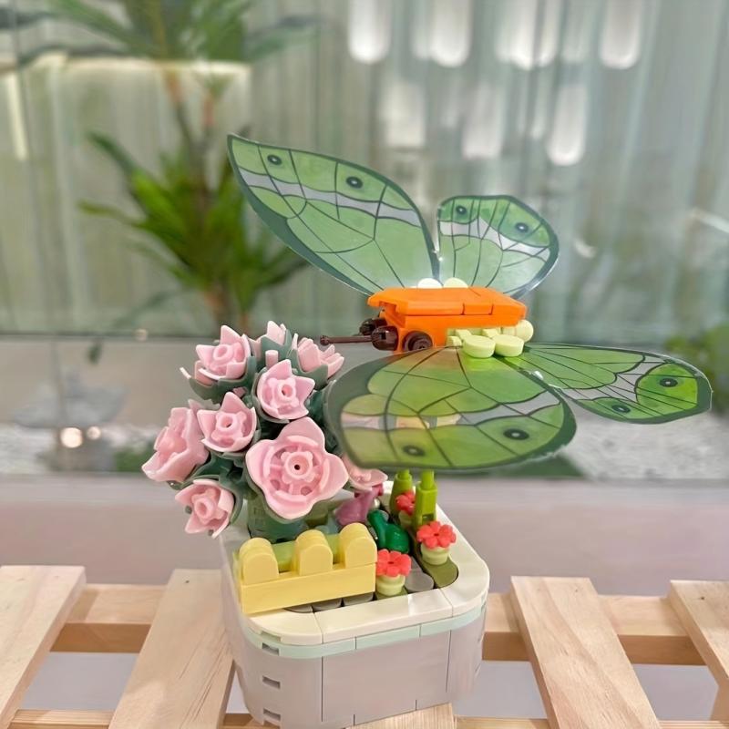 Immortal Flower Butterfly Dragonfly Building Blocks Toy Set