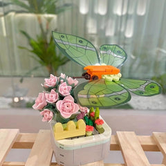 Immortal Flower Butterfly Dragonfly Building Blocks Toy Set