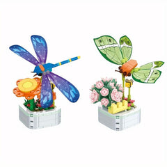 Immortal Flower Butterfly Dragonfly Building Blocks Toy Set