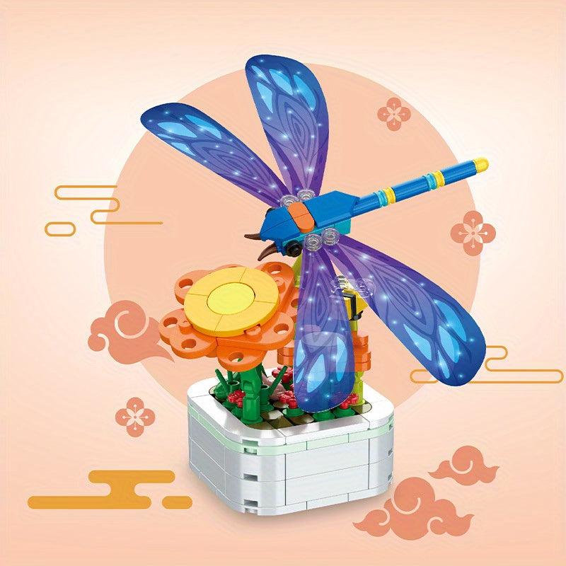 Immortal Flower Butterfly Dragonfly Building Blocks Toy Set