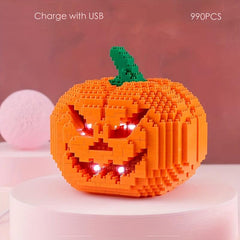 Halloween Pumpkin Lights Building Blocks Toys