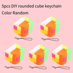 5pcs DIY Keychains Cube Keychain Rounded Cube Keychain Creative Assembly
