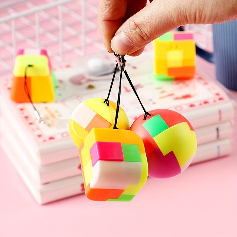 5pcs DIY Keychains Cube Keychain Rounded Cube Keychain Creative Assembly