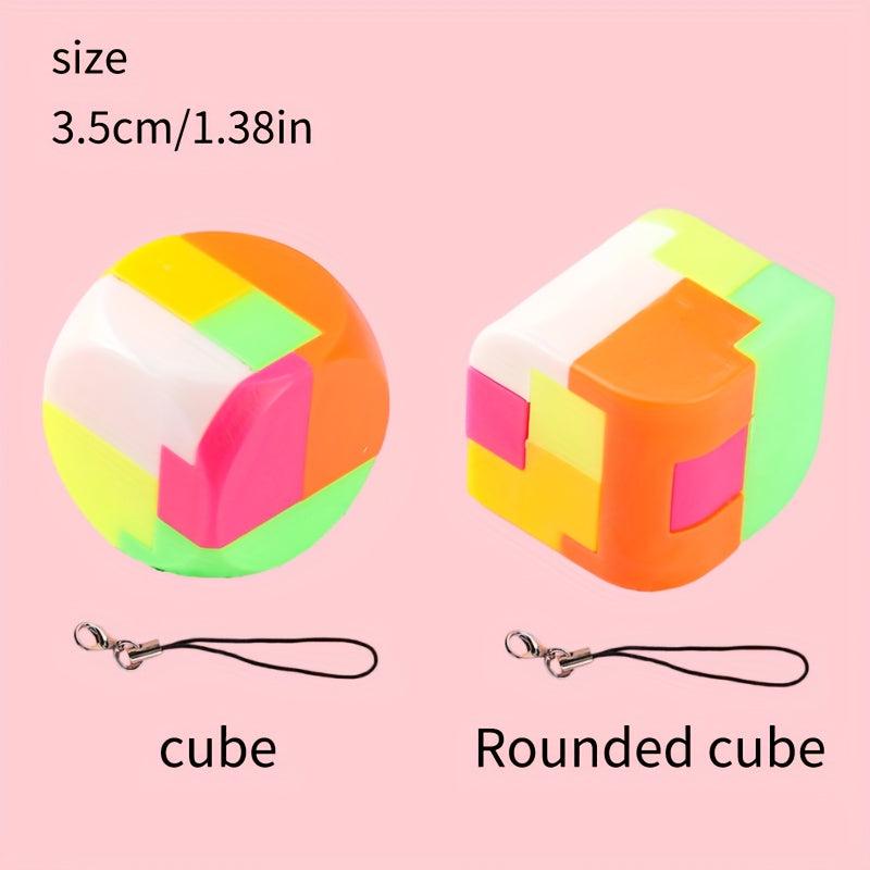 5pcs DIY Keychains Cube Keychain Rounded Cube Keychain Creative Assembly
