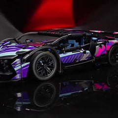 1314 pcs Purple Racing Car Building Blocks Set for Kids