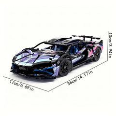1314 pcs Purple Racing Car Building Blocks Set for Kids