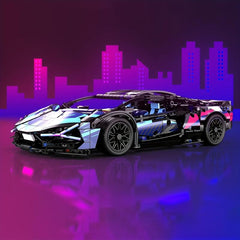 1314 pcs Purple Racing Car Building Blocks Set for Kids