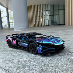 1314 pcs Purple Racing Car Building Blocks Set for Kids