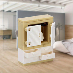 Mini Refrigerator Washing Machine & Wardrobe Building Blocks Toy Set
