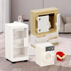 Mini Refrigerator Washing Machine & Wardrobe Building Blocks Toy Set