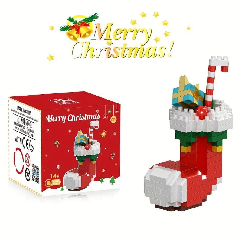 Mini Building Blocks Christmas Tree Sock Garland Model Gift