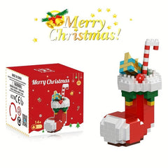 Mini Building Blocks Christmas Tree Sock Garland Model Gift