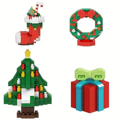 Mini Building Blocks Christmas Tree Sock Garland Model Gift