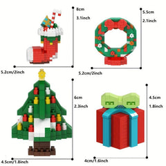 Mini Building Blocks Christmas Tree Sock Garland Model Gift