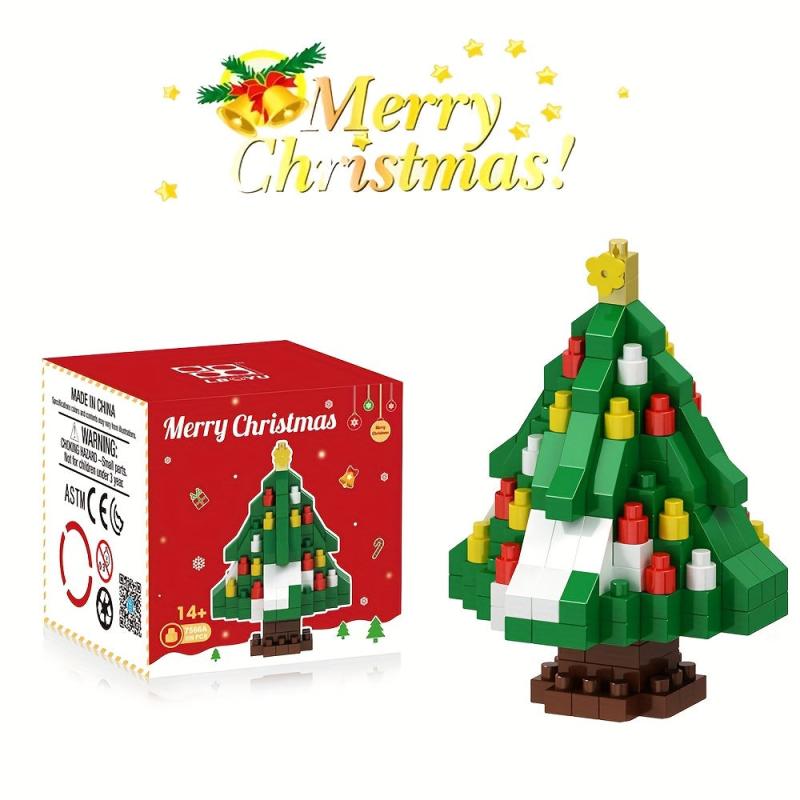 Mini Building Blocks Christmas Tree Sock Garland Model Gift