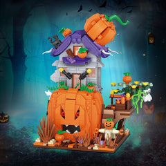 762pcs Halloween Pumpkin House Building Blocks