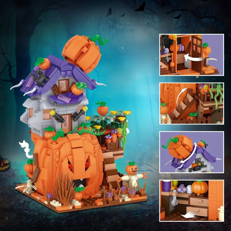 762pcs Halloween Pumpkin House Building Blocks
