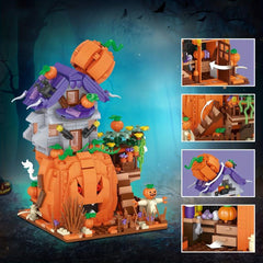 762pcs Halloween Pumpkin House Building Blocks