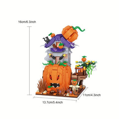 762pcs Halloween Pumpkin House Building Blocks