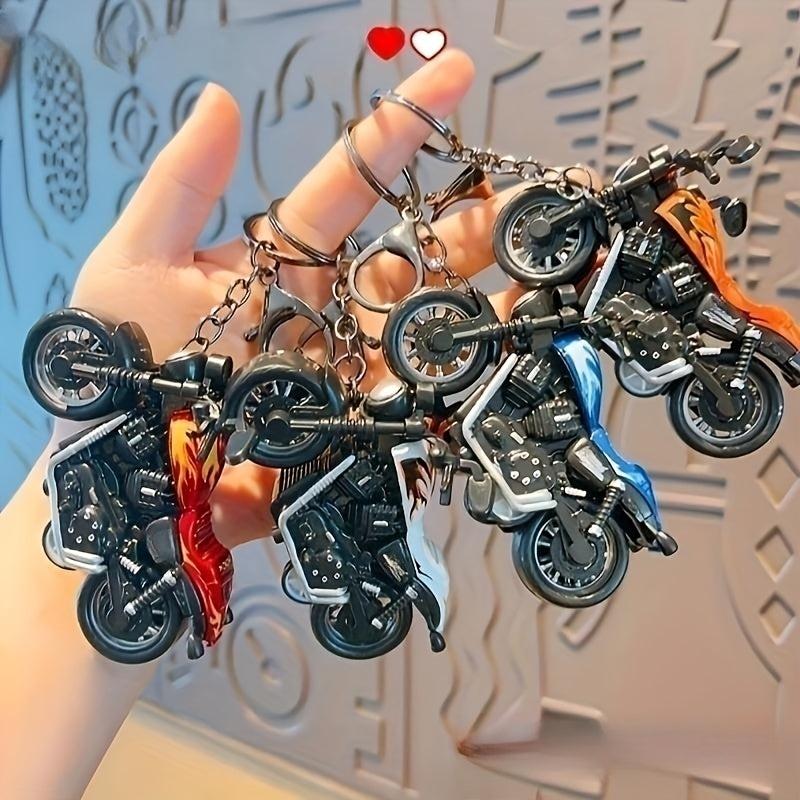 Mini Motorcycle Toy School Bag Pendant Couple Keychain