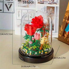 DIY Splicing Puzzle Toy Rose Building Blocks Bouquet Potted Plant