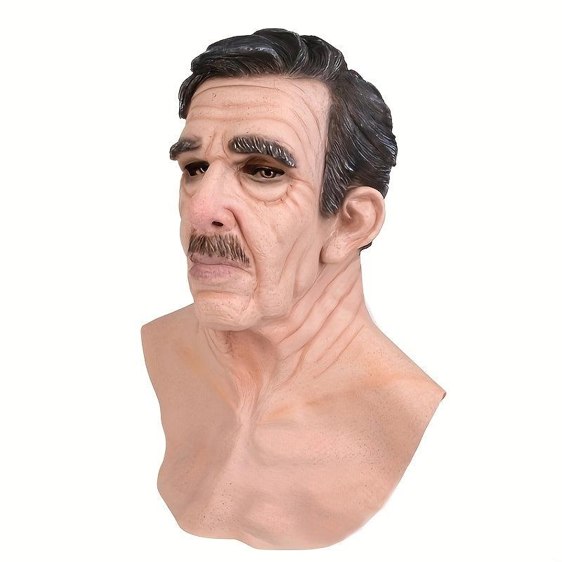 Men's Halloween Realistic Old Man Mask Adult Costume Party Props
