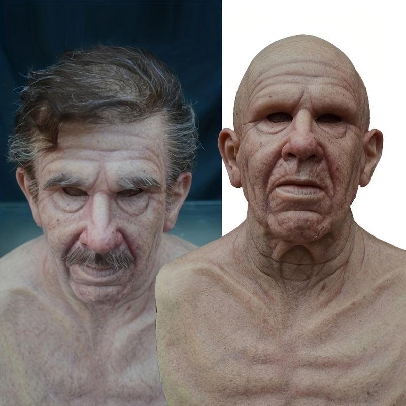 Men's Halloween Realistic Old Man Mask Adult Costume Party Props