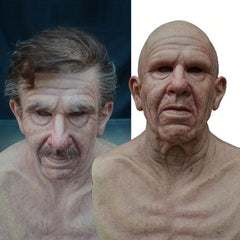 Men's Halloween Realistic Old Man Mask Adult Costume Party Props