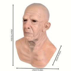 Men's Halloween Realistic Old Man Mask Adult Costume Party Props
