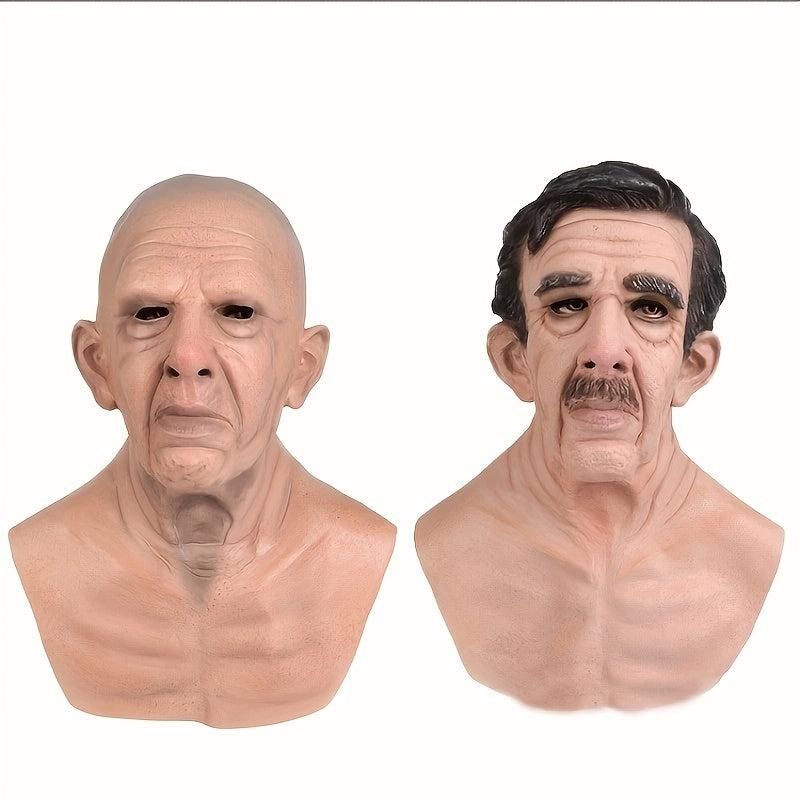 Men's Halloween Realistic Old Man Mask Adult Costume Party Props