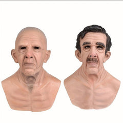 Men's Halloween Realistic Old Man Mask Adult Costume Party Props