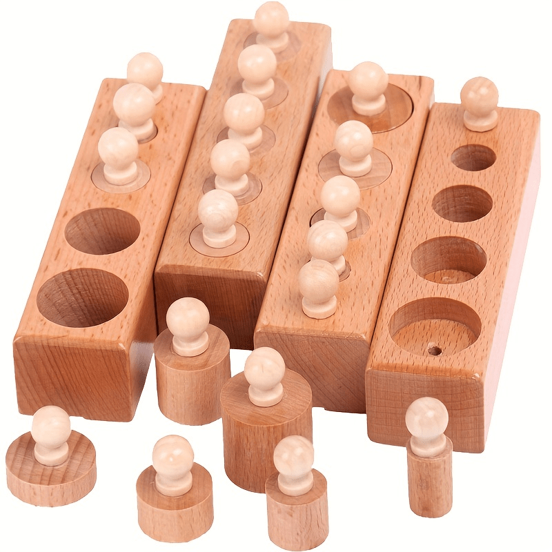 Montessori Knobbed Cylinder Socket Wooden Toy