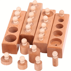 Montessori Knobbed Cylinder Socket Wooden Toy