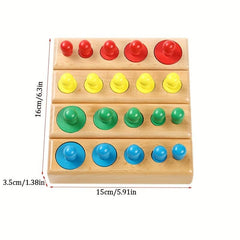 Montessori Knobbed Cylinder Socket Wooden Toy