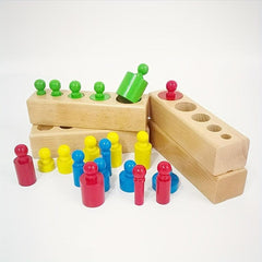 Montessori Knobbed Cylinder Socket Wooden Toy