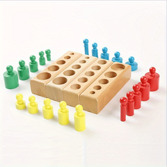 Montessori Knobbed Cylinder Socket Wooden Toy