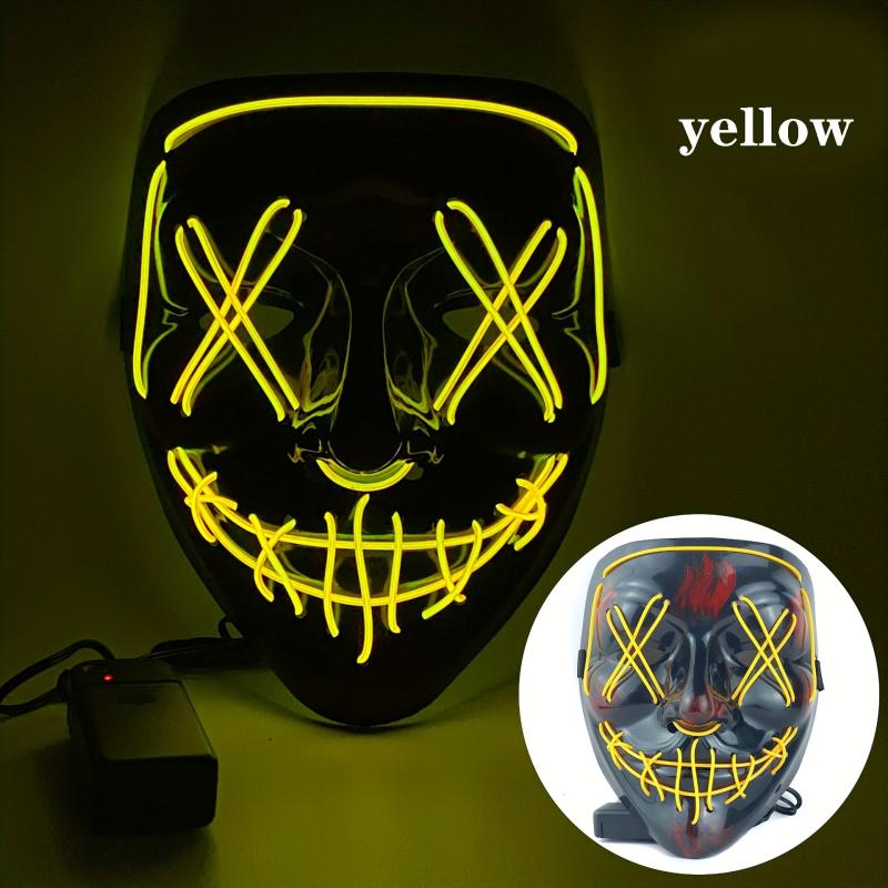 Men's LED Light Halloween Mask Cosplay Masquerade Party Carnivals Blood Horror